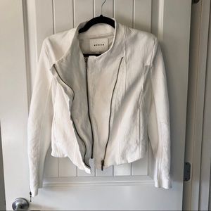 BlankNYC Moto Cropped Jacket WHITE SMALL